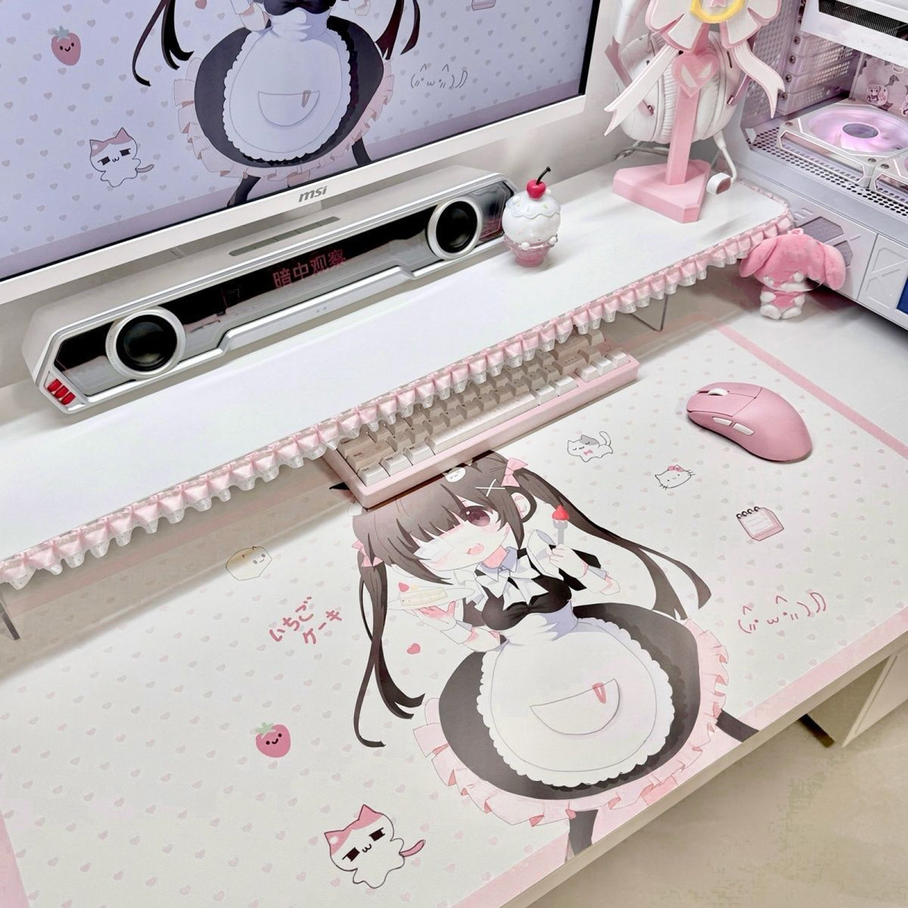 Niedliche Anime-Maid-Mädchen-S – Leather Desk Pad Bewertung und Preis
