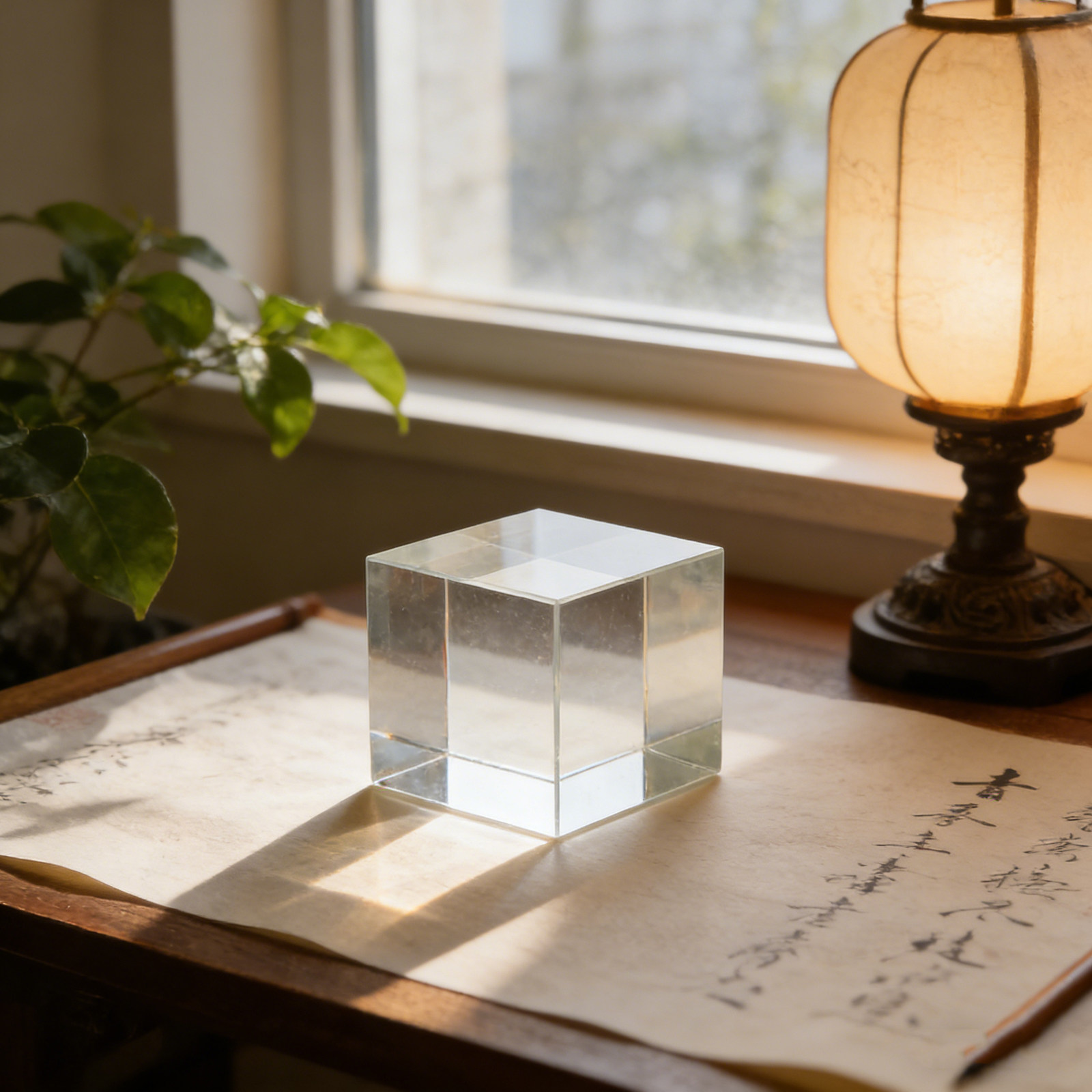 Glattes, quadratisches Kristal – Paper Weight Crystal Bewertung und Preis