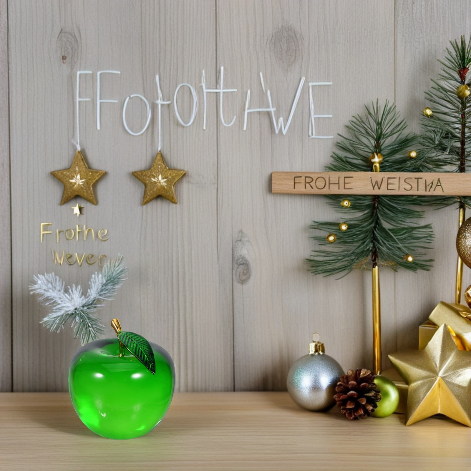 Apfel-Dekoration Kleine Realis – Paper Weight Crystal Bewertung und Preis